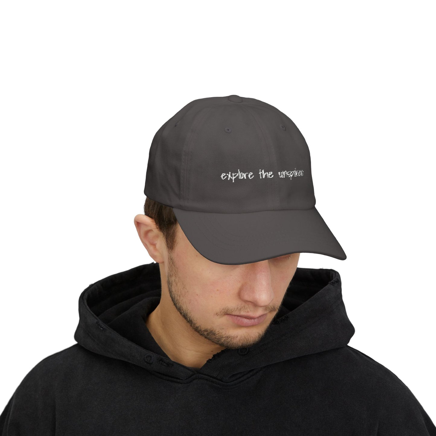 dark grey 'explore the unspoken' - dad cap