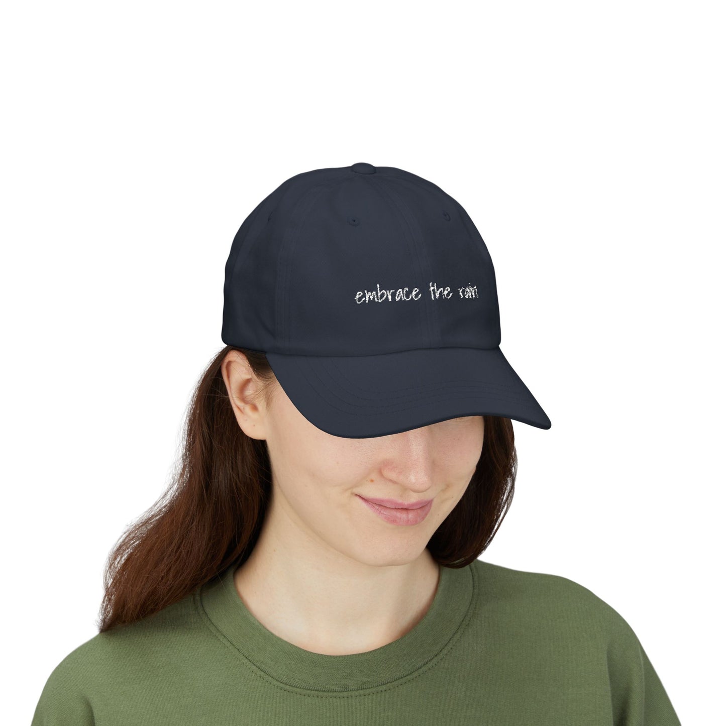 navy 'embrace the rain' - dad cap
