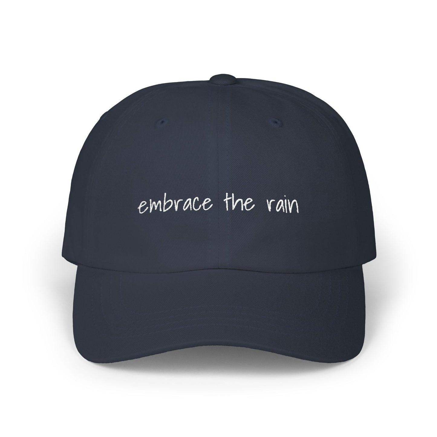navy 'embrace the rain' - dad cap